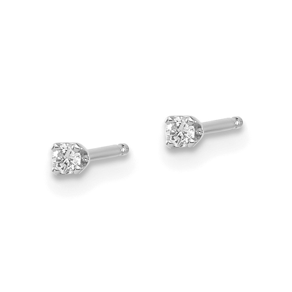 14K Weißgold .05 ct. I1 J K Diamant-Ohrstecker mit Steckverschluss