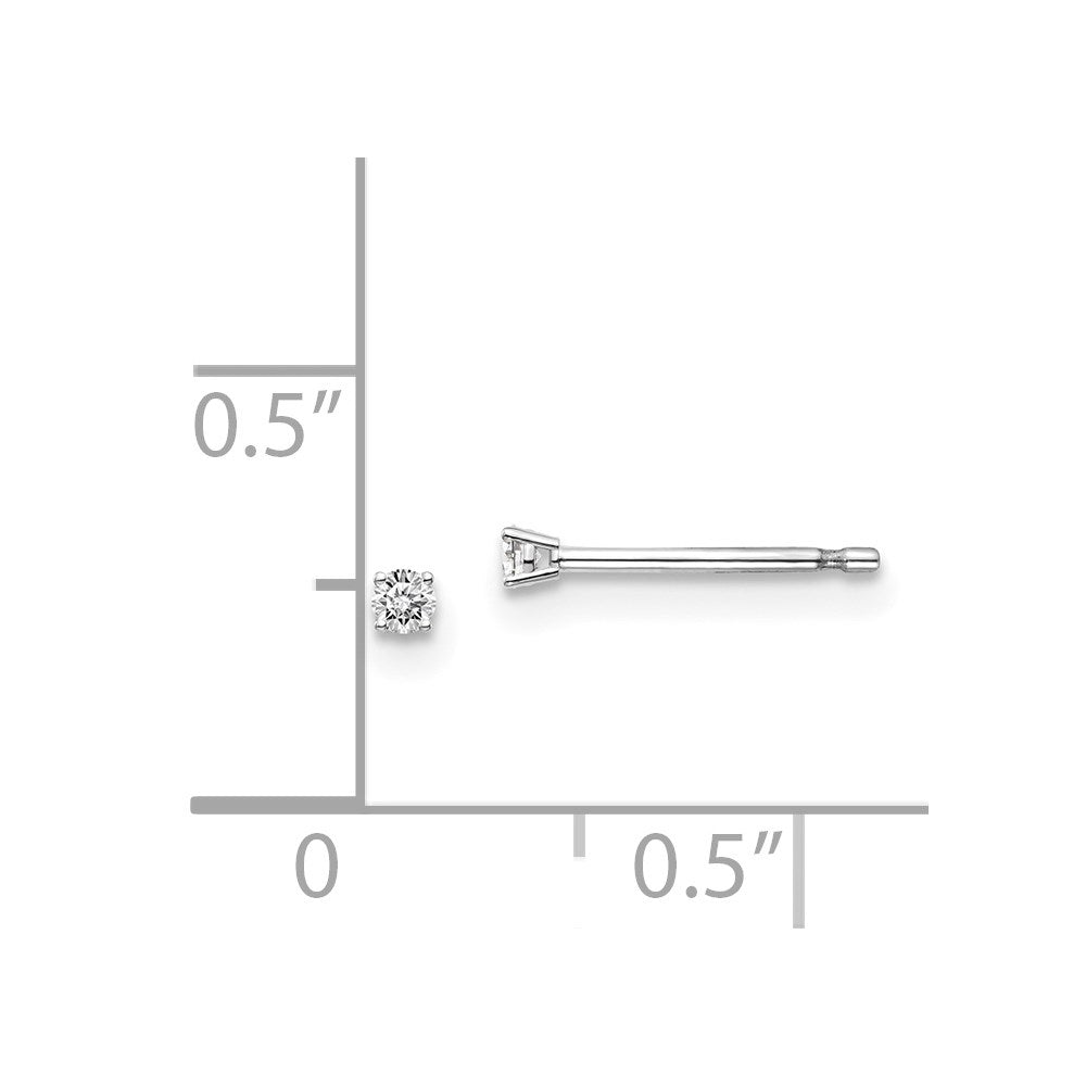 14K Weißgold .05 ct. I1 J K Diamant-Ohrstecker mit Steckverschluss