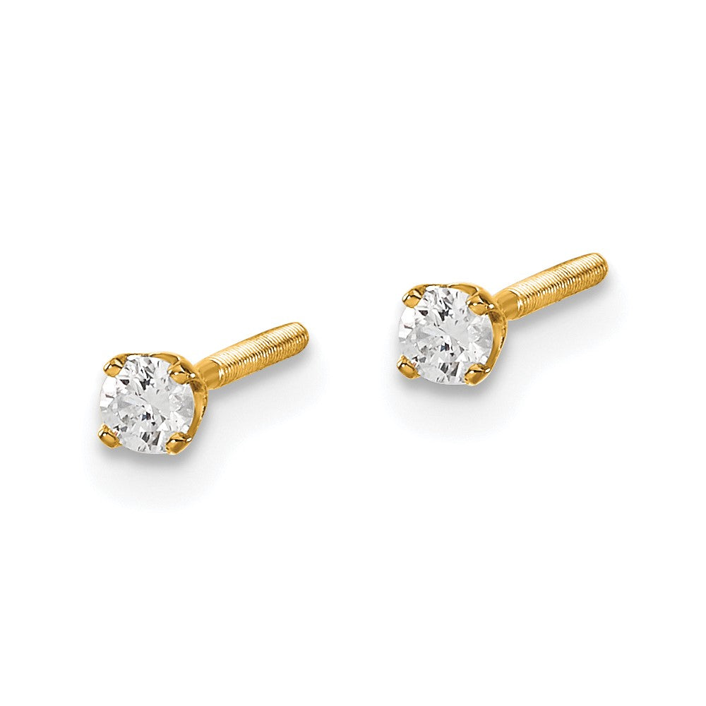 14 Karat 0,10 ct. VS2/SI1 G I Diamant-Ohrstecker mit Gewinde-Verschluss