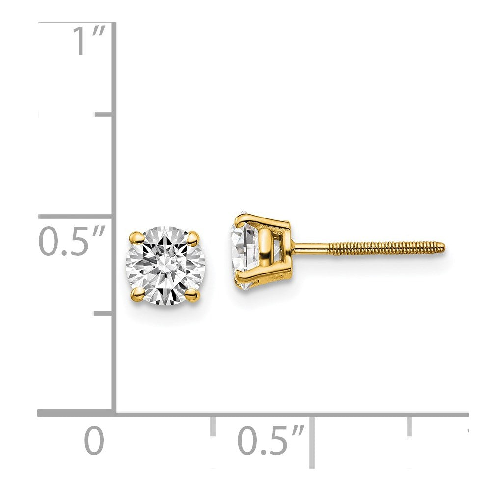 14K Gelbgold 14ky 1.00ct. Si3 G I Diamant Ohrstecker Thread Auf/off Ohrstecker