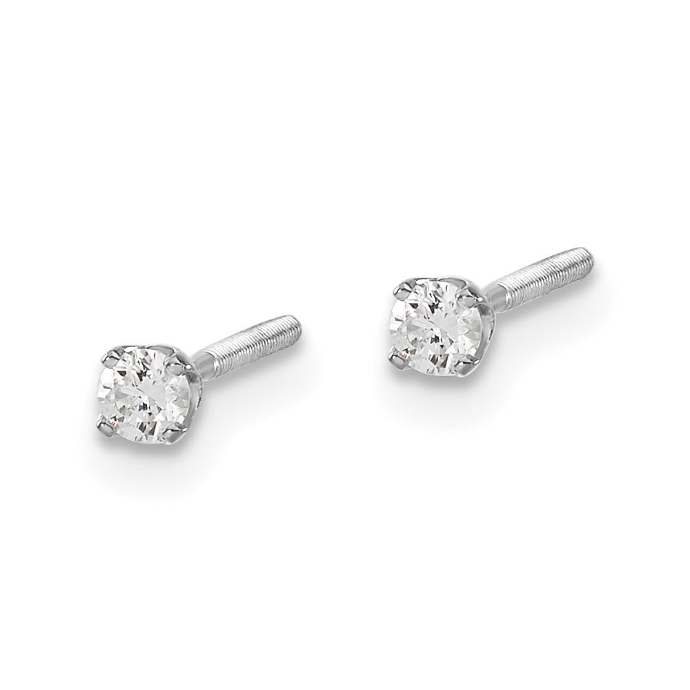 14K Weißgold 0,10 ct. VS2/SI1 G-I Diamant-Ohrstecker mit Steckverschluss
