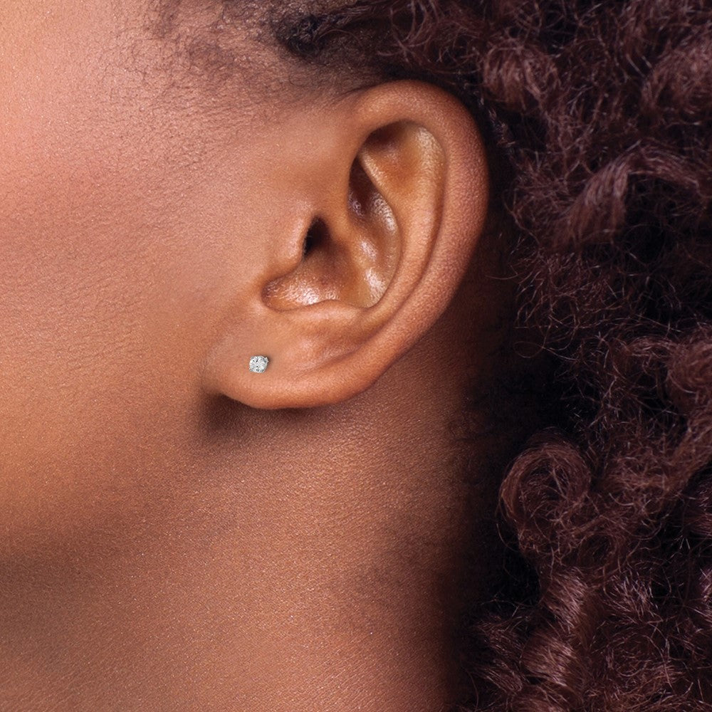14K Weißgold 0,10 ct. VS2/SI1 G-I Diamant-Ohrstecker mit Steckverschluss