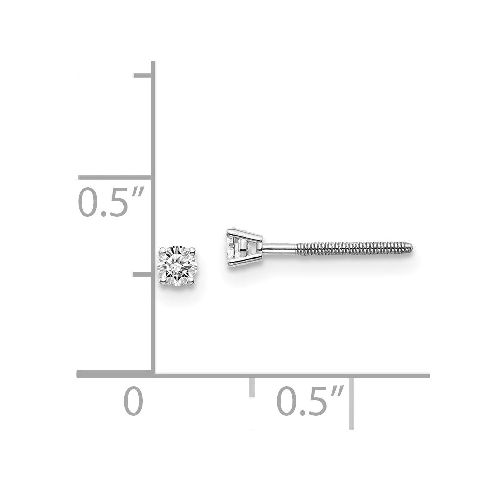 14K Weißgold 0,10 ct. VS2/SI1 G-I Diamant-Ohrstecker mit Steckverschluss