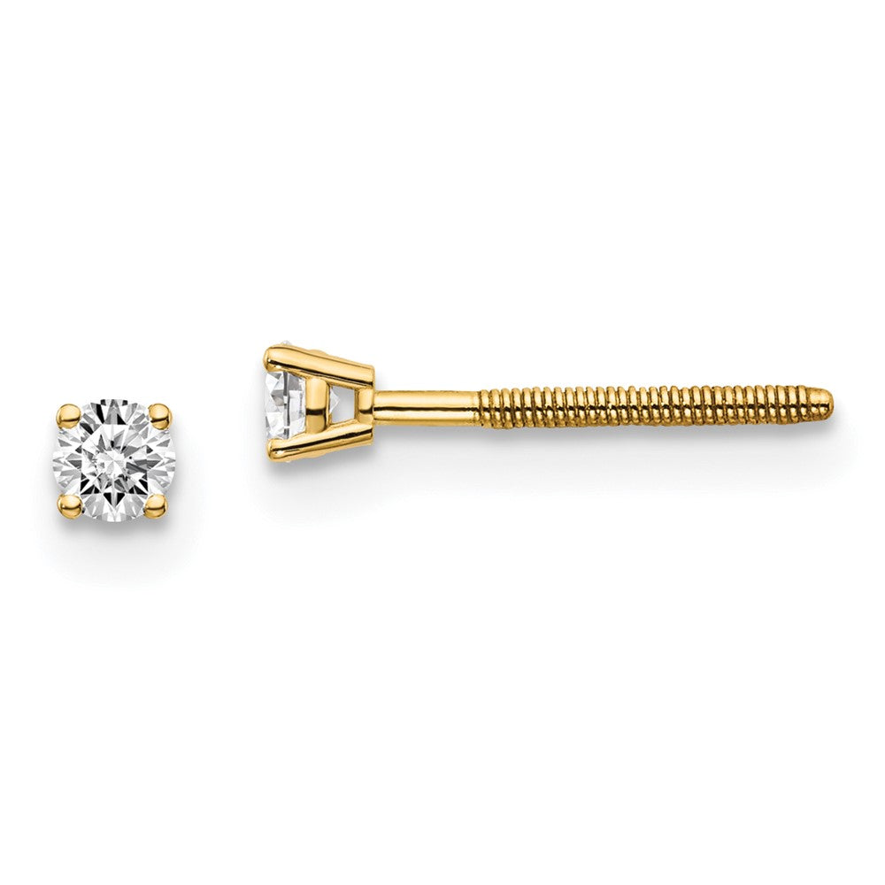 14 Karat Gelbgold Diamant-Ohrstecker, 0,10 ct., SI3, G-I, mit Steckverschluss (auf-/absteckbar)