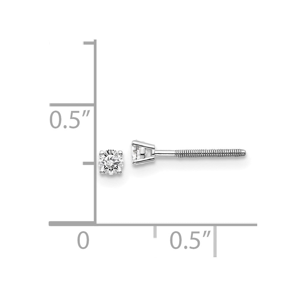 14K Weißgold 0,15 ct. VS2/SI1 G I Diamant-Ohrstecker mit Schraubverschluss