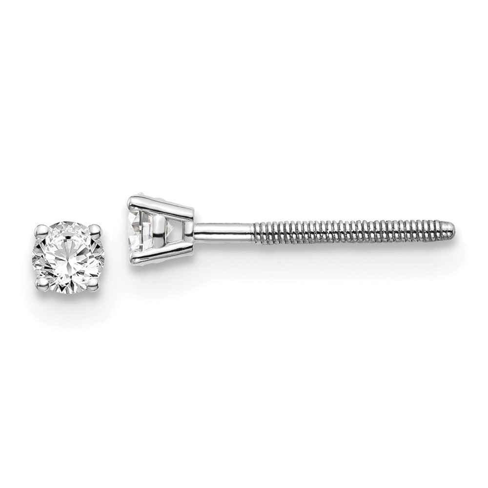 14K Weißgold 0,15 ct. VS2/SI1 G I Diamant-Ohrstecker mit Schraubverschluss