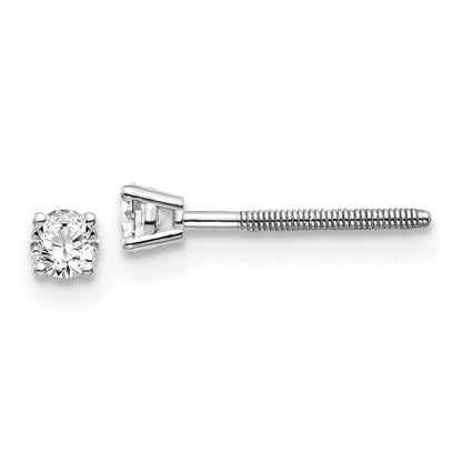 14K Weißgold 0,15 ct. VS2/SI1 G I Diamant-Ohrstecker mit Schraubverschluss