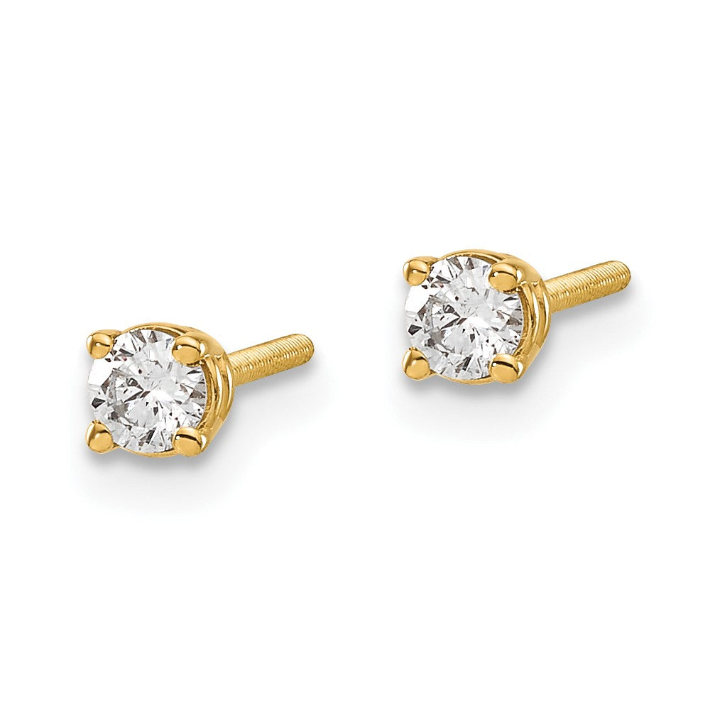 14K Gelbgold Diamant-Ohrstecker mit Schraubverschluss, 0,20 ct., VS2/SI1 G I