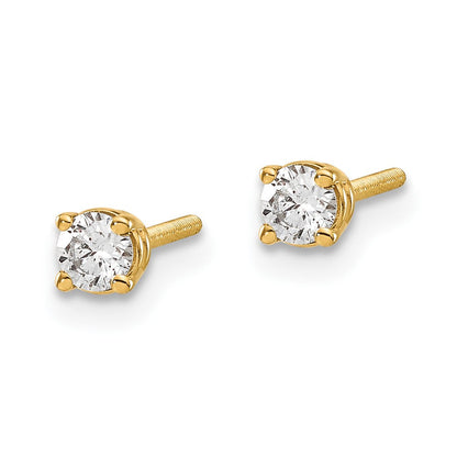14K Gelbgold Diamant-Ohrstecker mit Schraubverschluss, 0,20 ct., VS2/SI1 G I