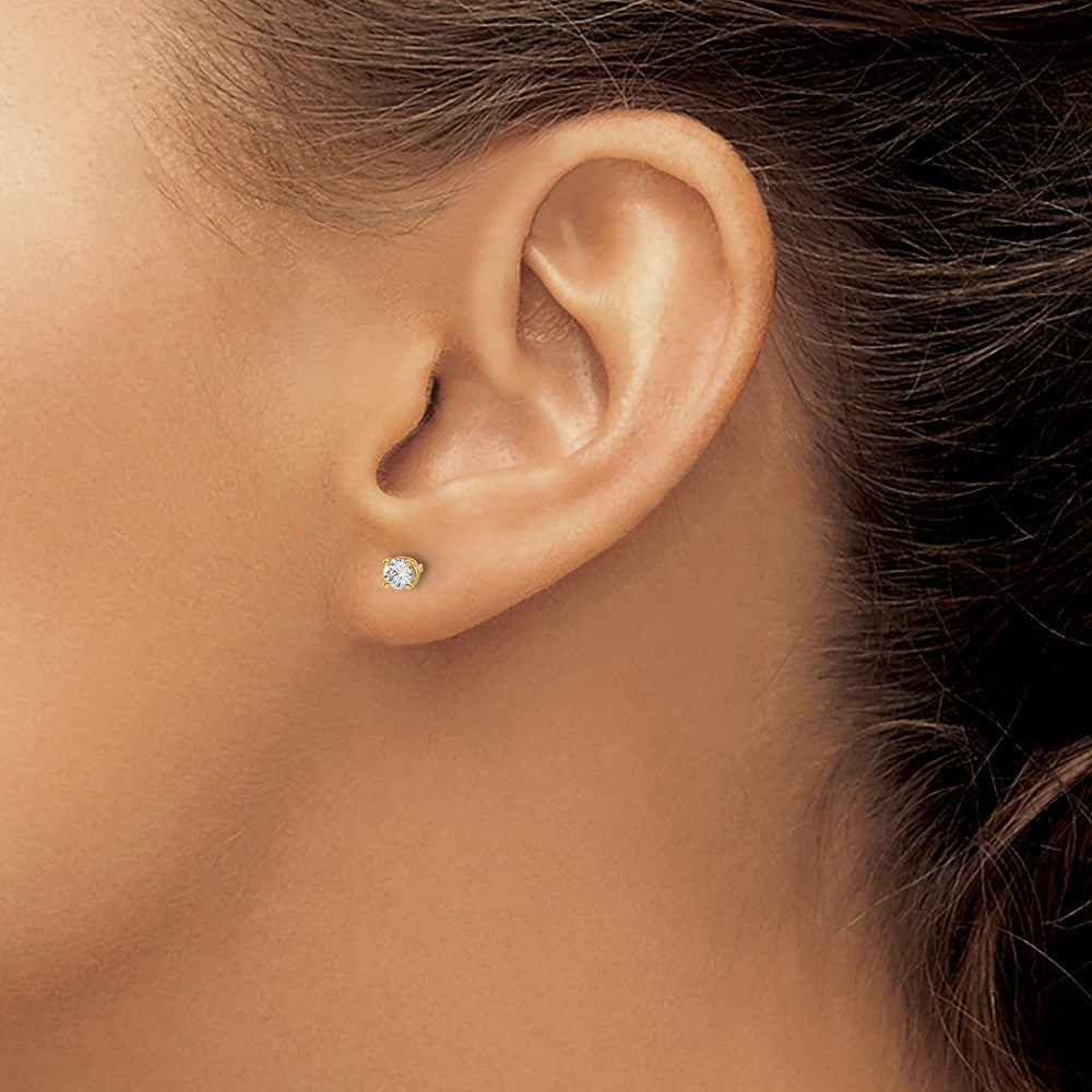 14K Gelbgold Diamant-Ohrstecker, 0,20 ct., SI3 G-I, mit auf-/abschraubbarem Verschluss