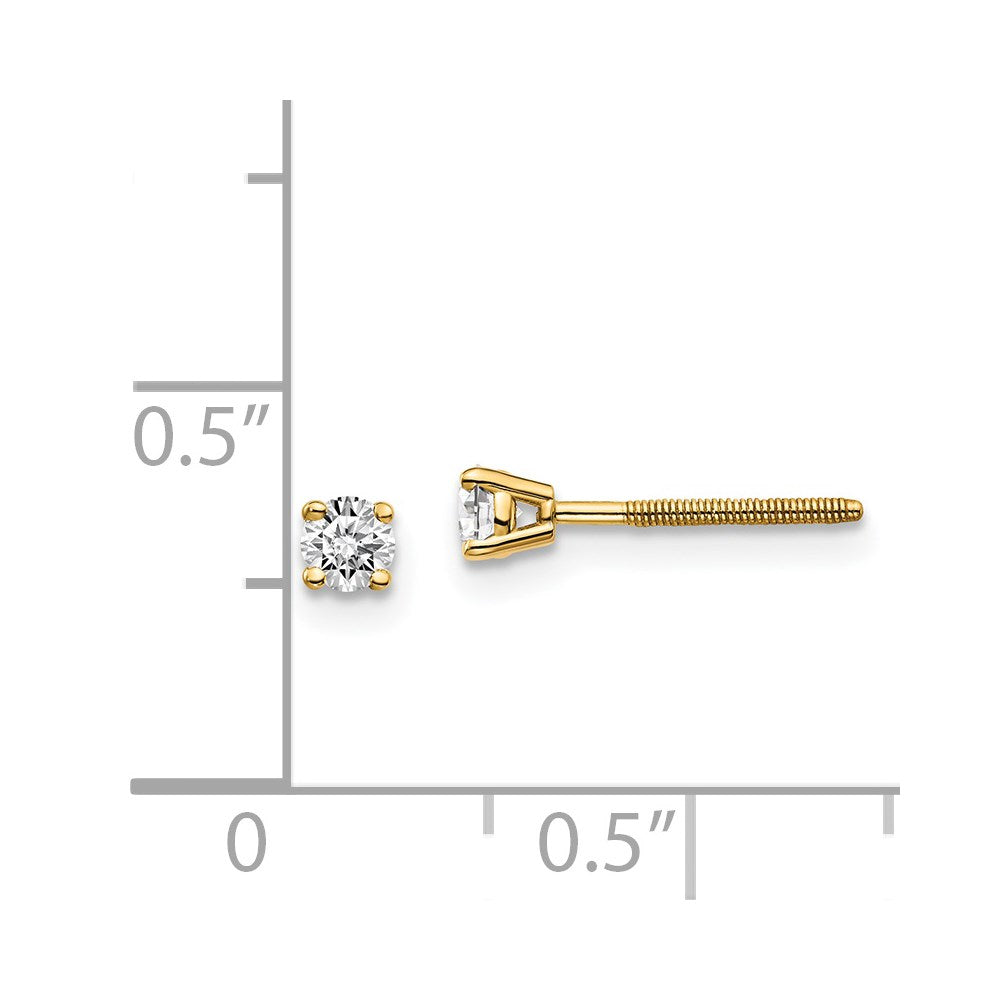 14K Gelbgold Diamant-Ohrstecker mit Schraubverschluss, 0,20 ct., VS2/SI1 G I