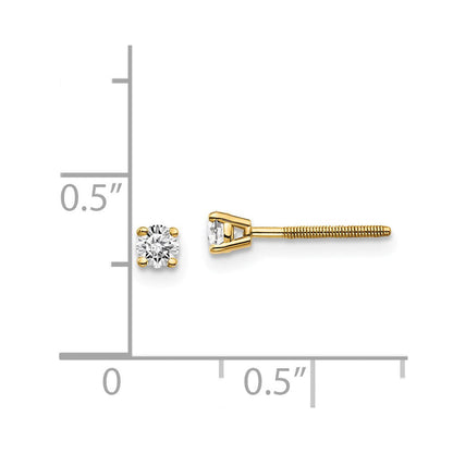 14K Gelbgold Diamant-Ohrstecker mit Schraubverschluss, 0,20 ct., VS2/SI1 G I