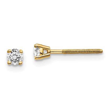 14K Gelbgold Diamant-Ohrstecker mit Schraubverschluss, 0,20 ct., VS2/SI1 G I