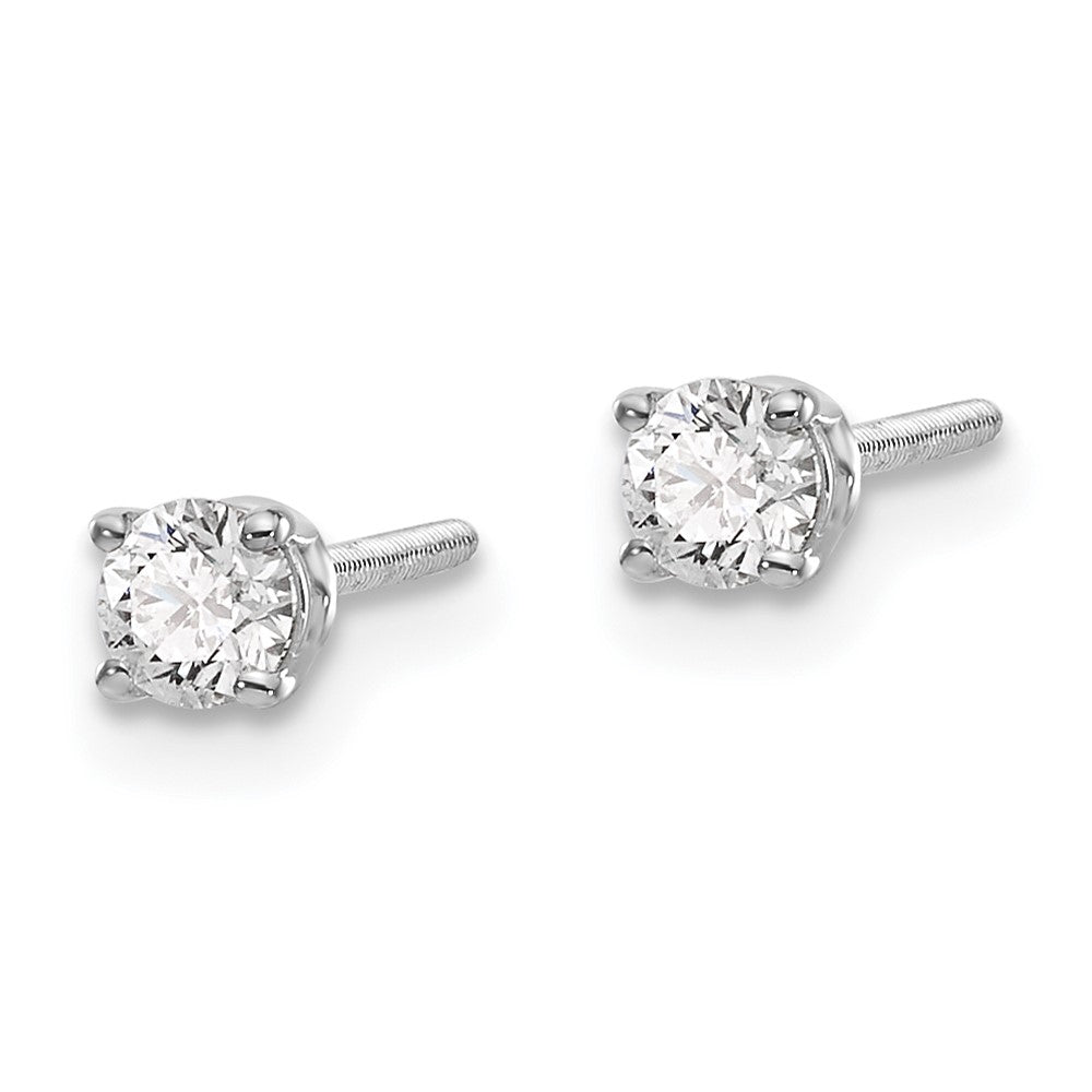 14K Weißgold 0,25 ct. VS2/SI1 G I Diamant-Ohrstecker mit Schraubverschluss
