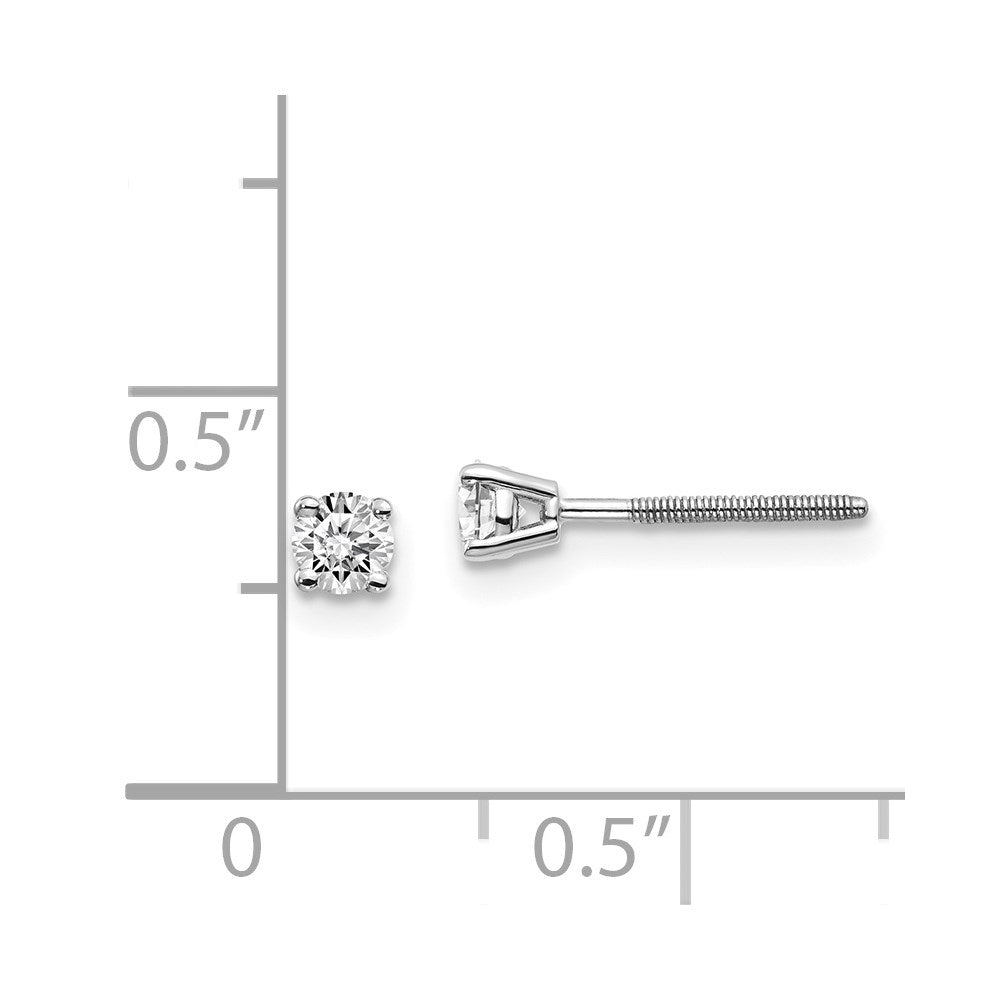 14 Karat Weißgold 0,25 ct. SI3 G-I Diamant-Ohrstecker mit Schraubverschluss