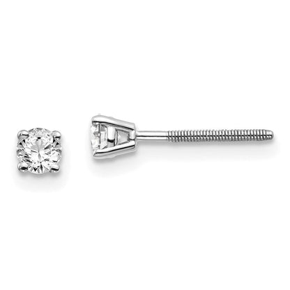 14K Weißgold 0,25 ct. VS2/SI1 G I Diamant-Ohrstecker mit Schraubverschluss