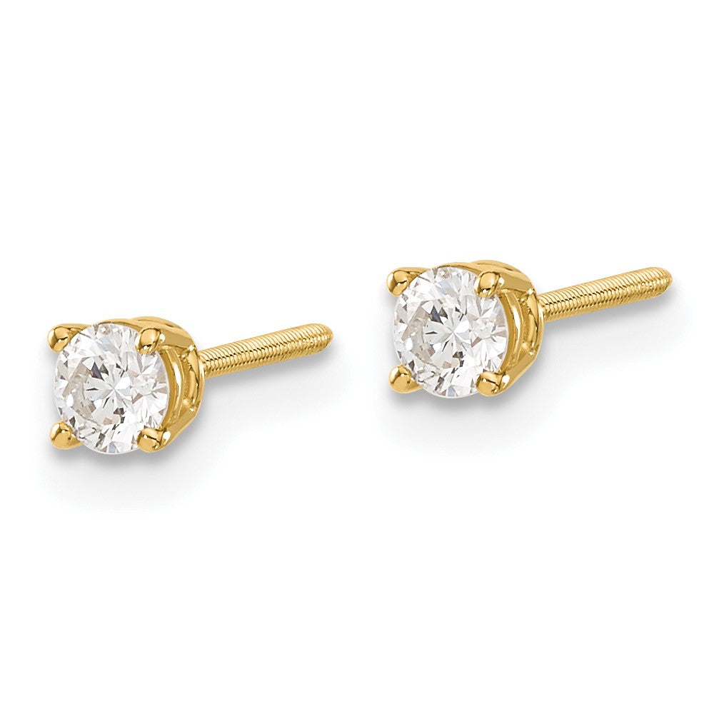 14 Karat 585 Gold Ohrstecker mit 0,30 ct. Diamanten, SI3, G–I, mit Aufschraubverschluss