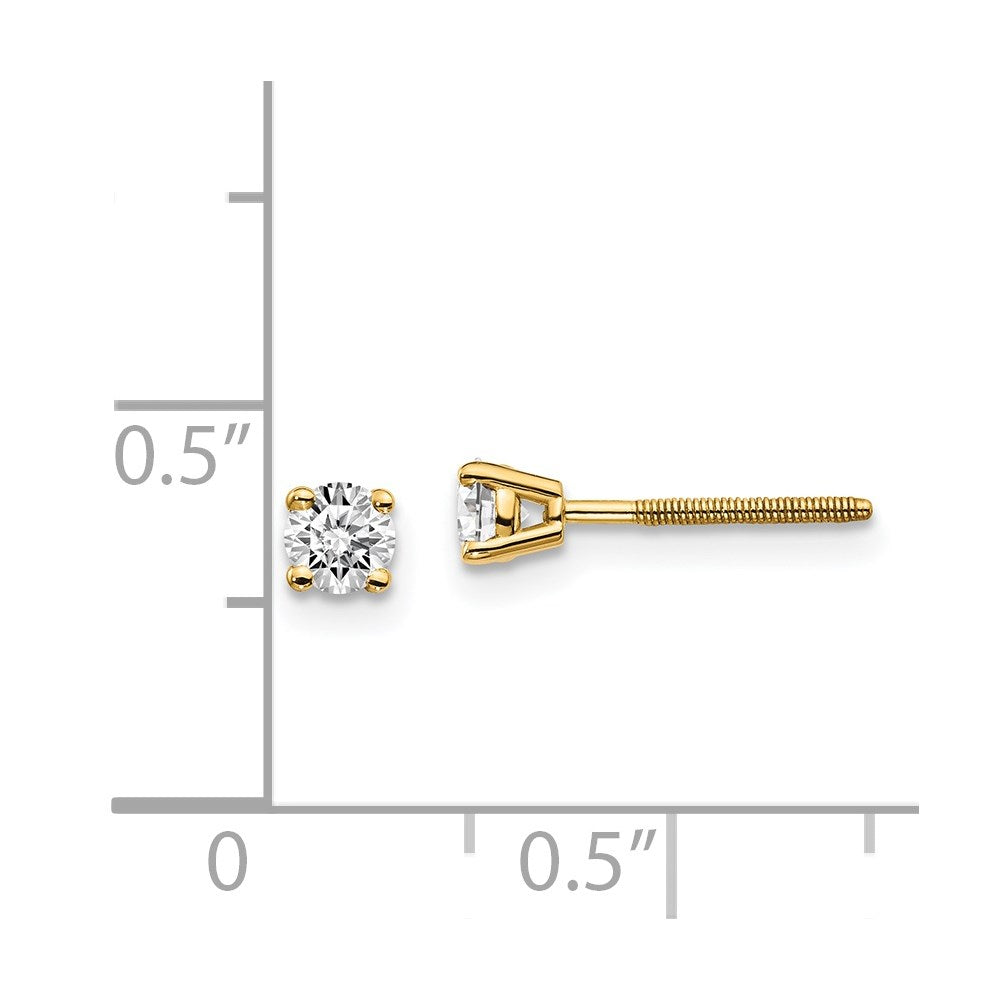 14 Karat 585 Gold Ohrstecker mit 0,30 ct. Diamanten, SI3, G–I, mit Aufschraubverschluss