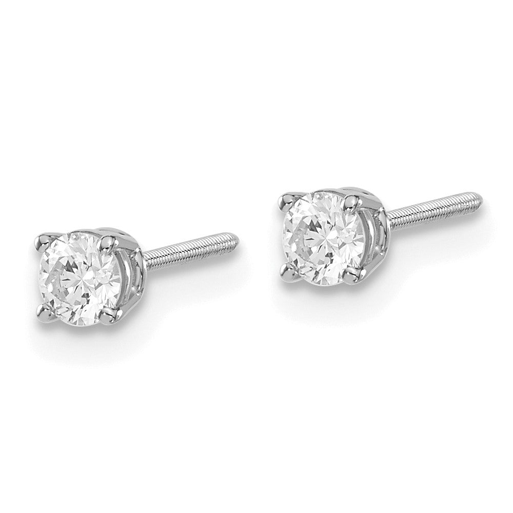 14K Weißgold Diamant-Ohrstecker mit Schraubverschluss, 0,30 ct., VS2/SI1, G I