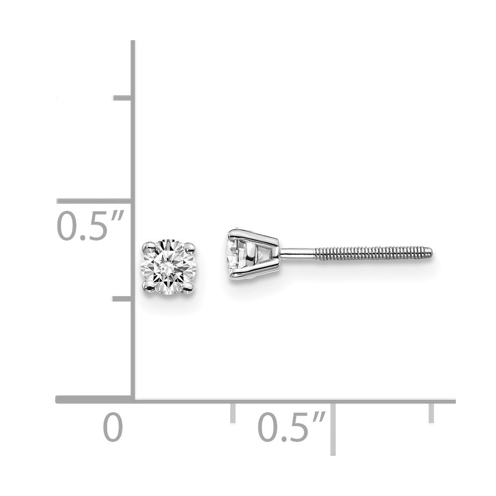 14K Weißgold 0,30 ct. SI3 G-I Diamant Ohrstecker mit Schraubverschluss (auf/ab)