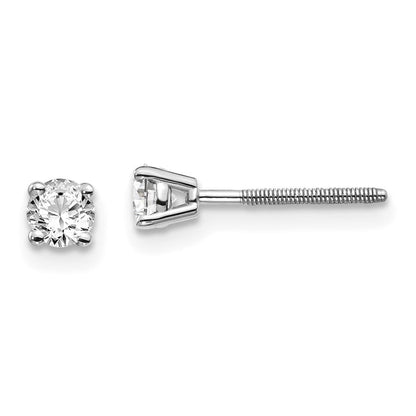 14K Weißgold Diamant-Ohrstecker mit Schraubverschluss, 0,30 ct., VS2/SI1, G I