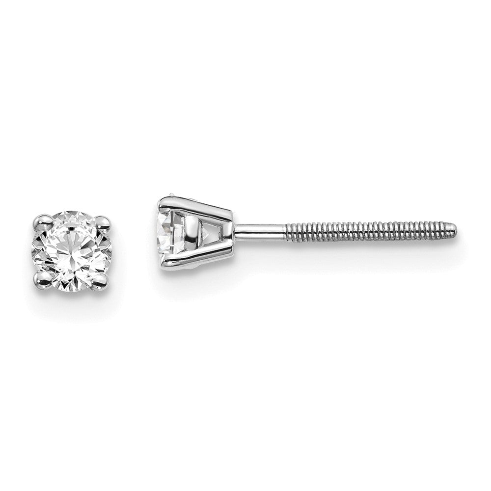 14K Weißgold 0,30 ct. SI3 G-I Diamant Ohrstecker mit Schraubverschluss (auf/ab)