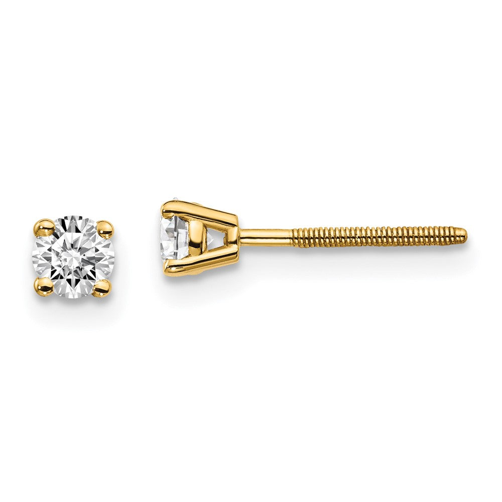 14 Karat Gelbgold Diamant-Ohrstecker, 0,30 ct., VS2/SI1, G-I, mit Gewindeverschluss