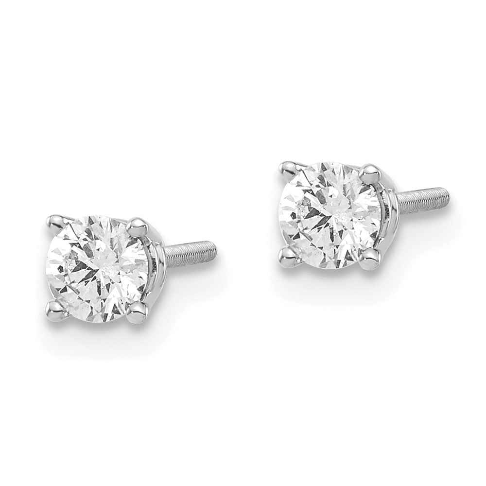 Diamant-Ohrstecker aus 14K Weißgold, 0,40 ct., SI3, G I, mit auf- und abschraubbarem Stiftverschluss