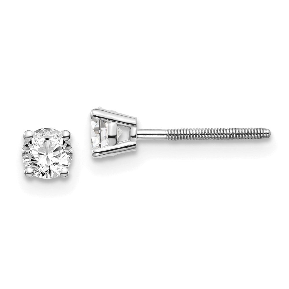 Diamant-Ohrstecker aus 14K Weißgold, 0,40 ct., SI3, G I, mit auf- und abschraubbarem Stiftverschluss
