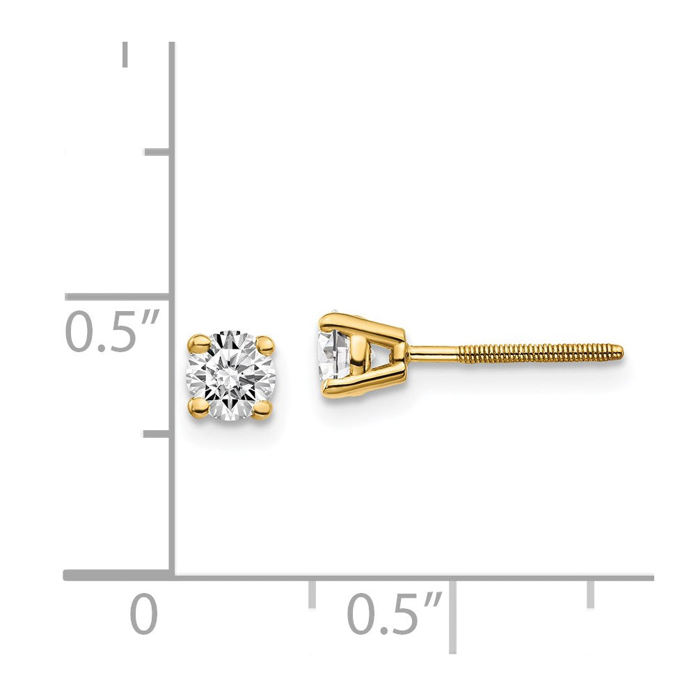 14K Gelbgold 14ky.50ct. Vs2/si1 G I Diamant Ohrstecker Thread Auf/off Ohrstecker