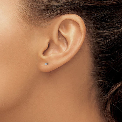 14K Weißgold 0,05 ct. VS2/SI1 G-I Diamant-Ohrstecker mit Schraubverschluss