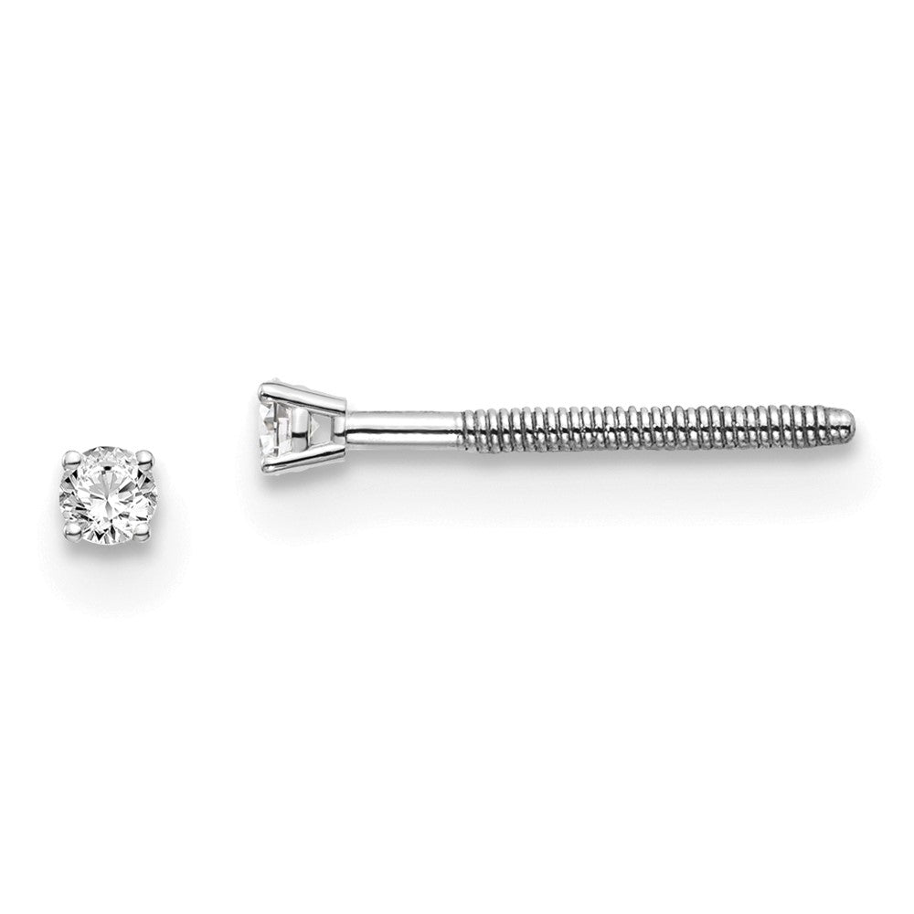 14K Weißgold 0,05 ct. VS2/SI1 G-I Diamant-Ohrstecker mit Schraubverschluss