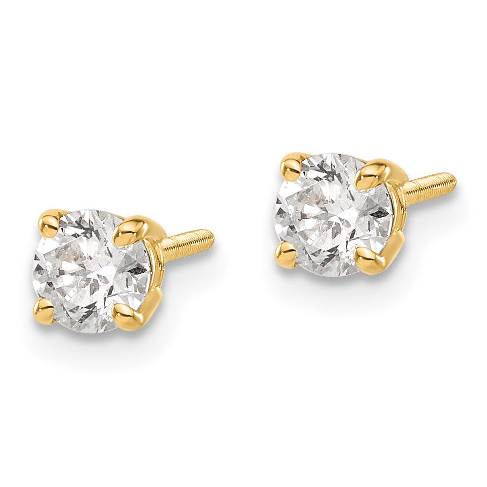 14K Gelbgold 14ky.60ct. Si3 G I Diamant Ohrstecker Thread Auf/off Ohrstecker