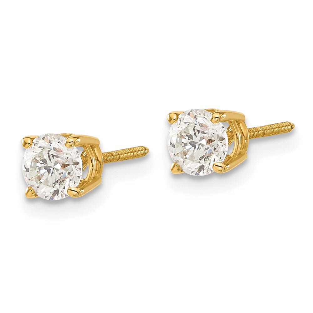 14K Gelbgold 14ky.95ct. Si3 G I Diamant Ohrstecker Thread Auf/off Ohrstecker