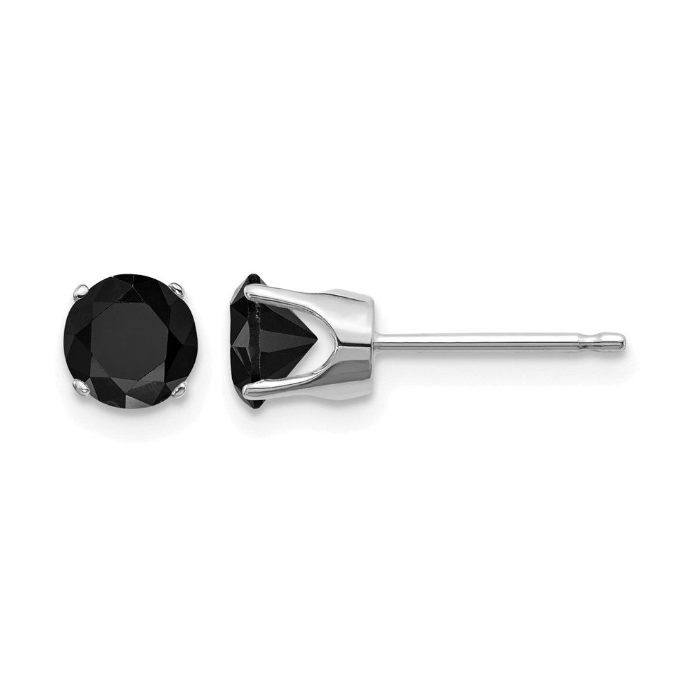 14K Weißgold 1ct Schwarz Diamant Ohrstecker
