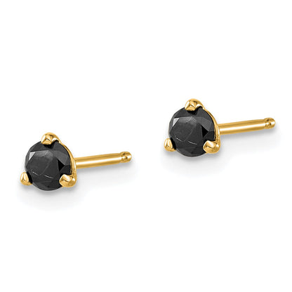 14K Gold Ohrstecker mit schwarzen Diamanten