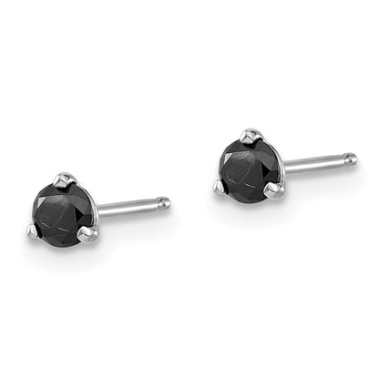 14K Weißgold Ohrstecker mit schwarzen Diamanten