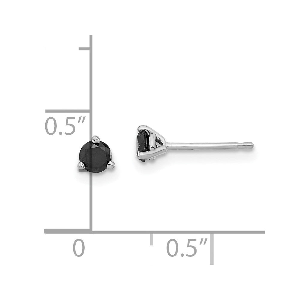 14K Weißgold Ohrstecker mit schwarzen Diamanten