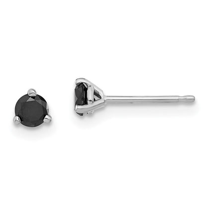 14K Weißgold Ohrstecker mit schwarzen Diamanten