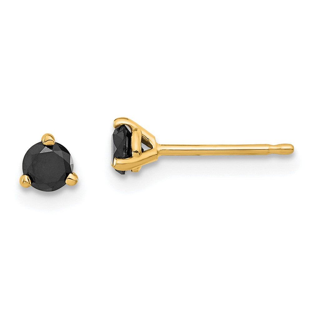 14K Gold Ohrstecker mit schwarzen Diamanten