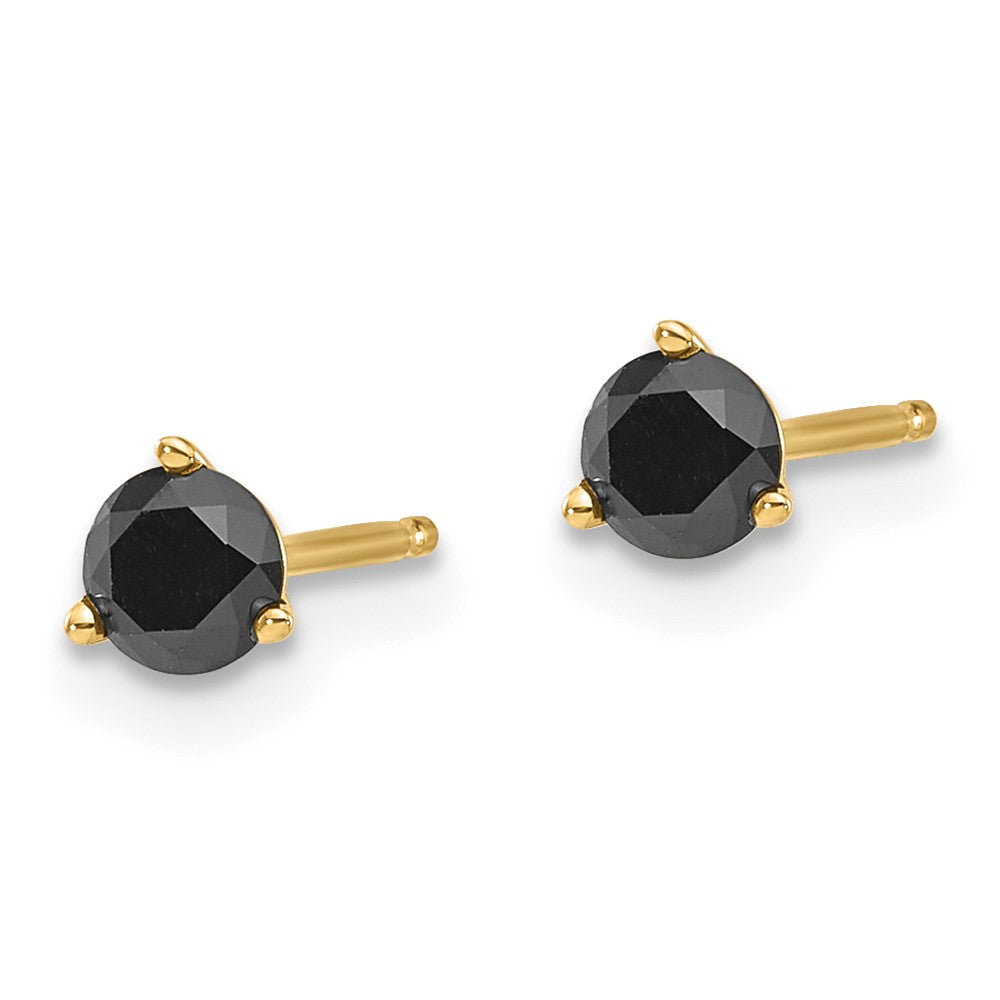 14K Gelbgold Ohrstecker mit schwarzen Diamanten 0,40 ct. Gesamtgewicht