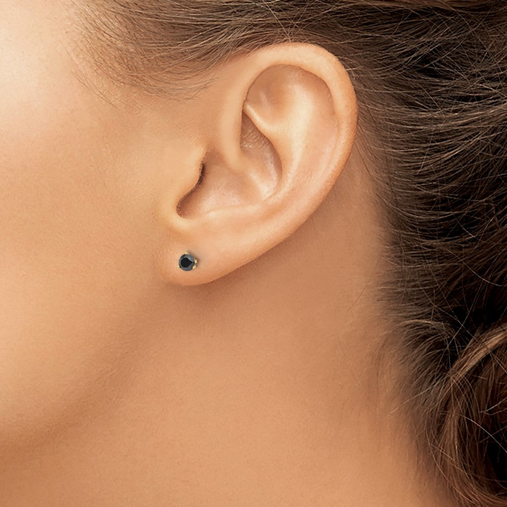 14K Gelbgold Ohrstecker mit schwarzen Diamanten 0,40 ct. Gesamtgewicht