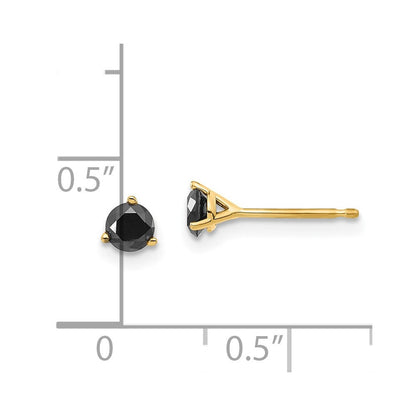14K Gelbgold Ohrstecker mit schwarzen Diamanten 0,40 ct. Gesamtgewicht