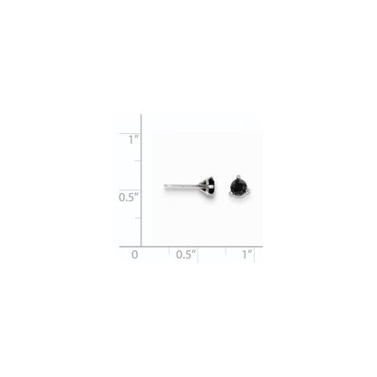 14K Weißgold Ohrstecker mit schwarzen Diamanten, 0,40 ct. Gesamtgewicht