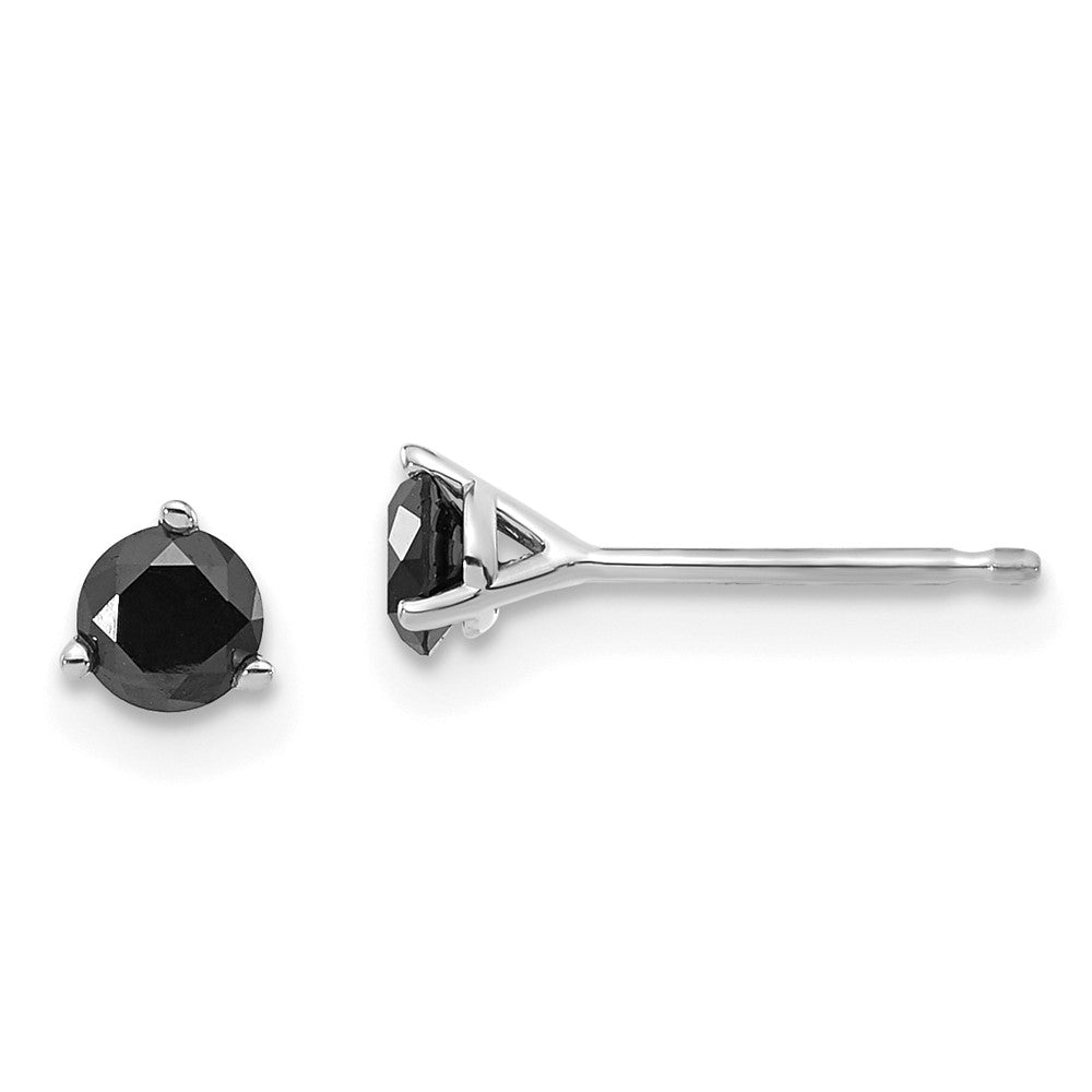 14K Weißgold Ohrstecker mit schwarzen Diamanten, 0,40 ct. Gesamtgewicht