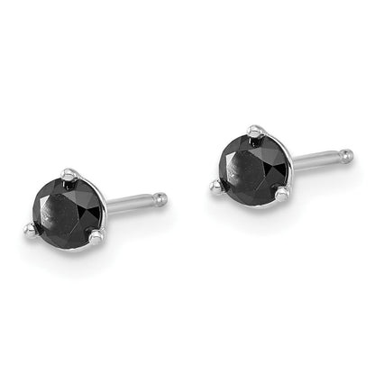 14K Weißgold Ohrstecker mit 0,50 ct. schwarzen Diamanten