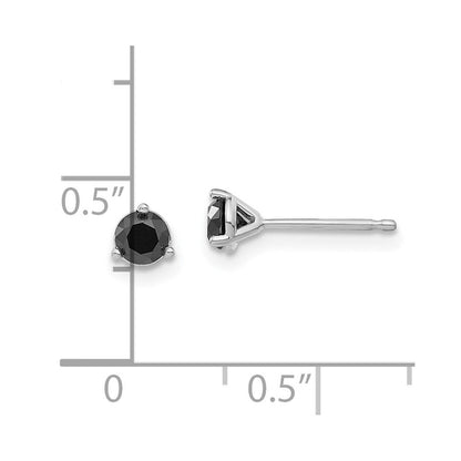 14K Weißgold Ohrstecker mit 0,50 ct. schwarzen Diamanten