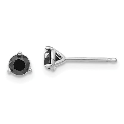 14K Weißgold Ohrstecker mit 0,50 ct. schwarzen Diamanten