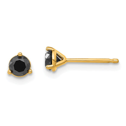 14K Ohrstecker mit schwarzen Diamanten 0,50 ct.