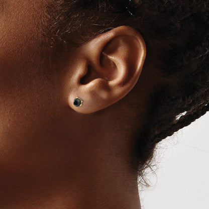 14K Gold Ohrstecker mit schwarzen Diamanten